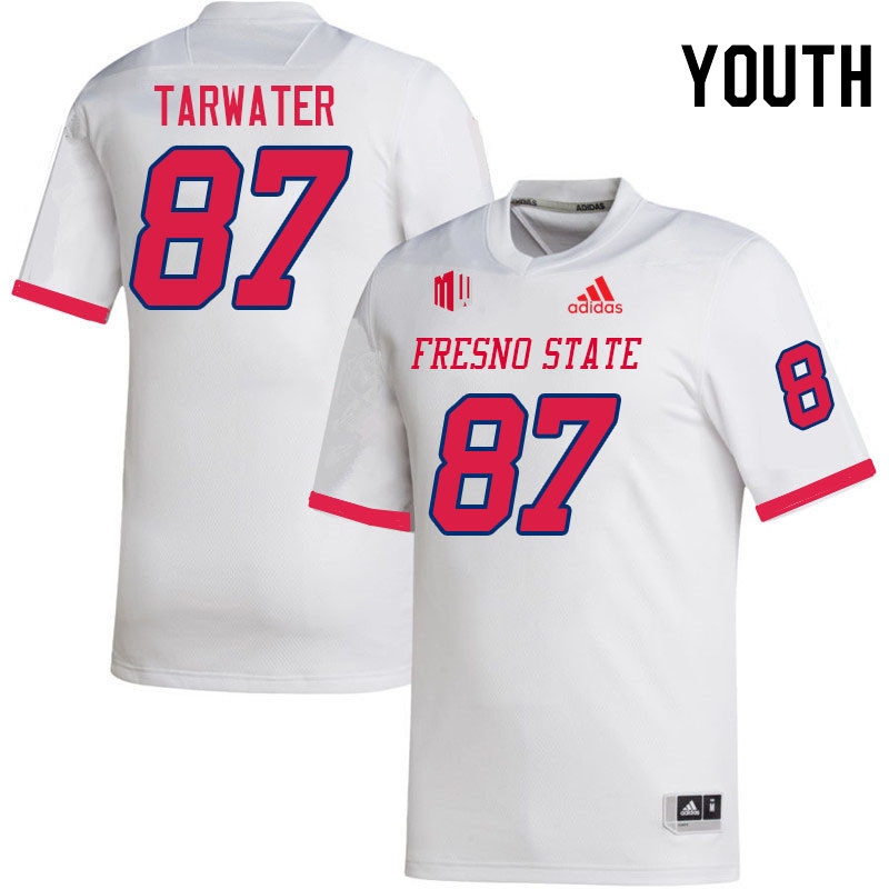 Youth #87 Jake Tarwater Fresno State Bulldogs College Football Jerseys Stitched Sale-White - Click Image to Close